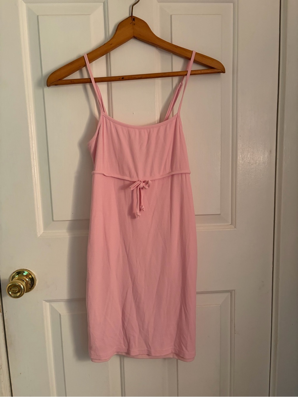 La Hearts Pink Spaghetti Strap Tie-Waist Sundress
